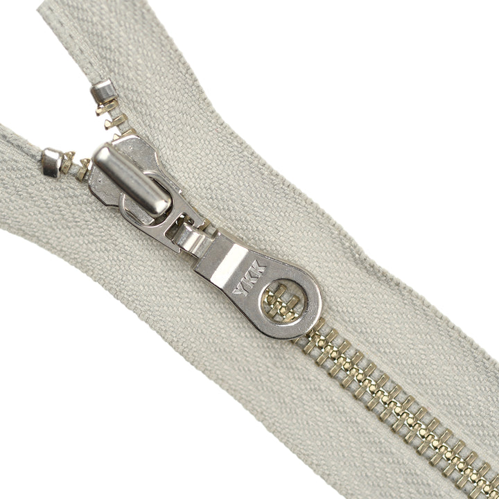 YKK METAL CLOSED-END ZIP NO.5 NICKEL DONUT-DROP COL 576 WARM GREY