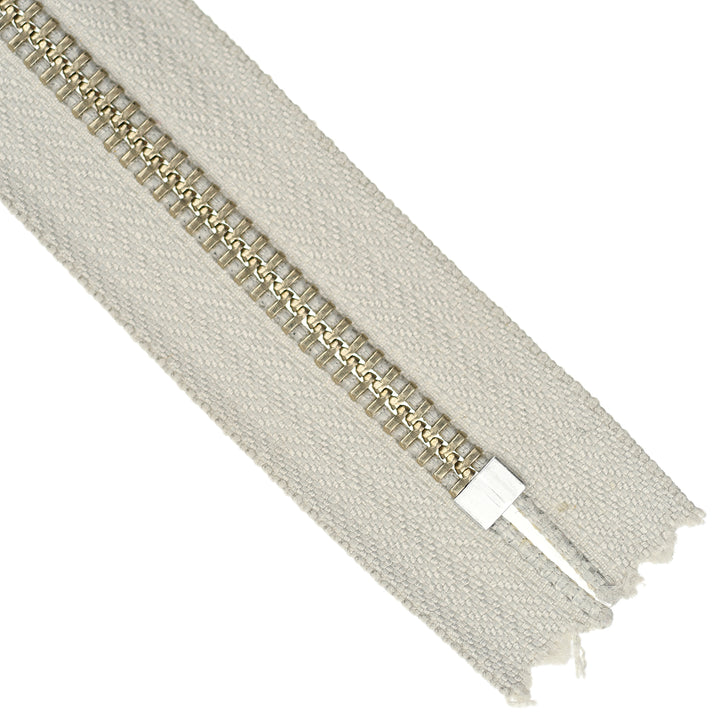 YKK METAL CLOSED-END ZIP NO.5 NICKEL DONUT-DROP COL 576 WARM GREY