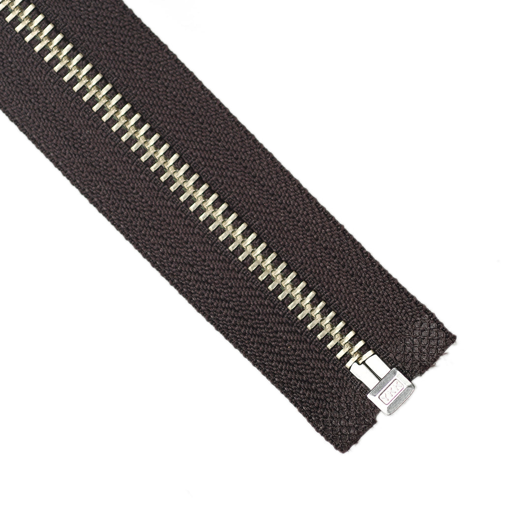 YKK METAL OPEN-END ZIP NO.5 NICKEL COL 570 BROWN