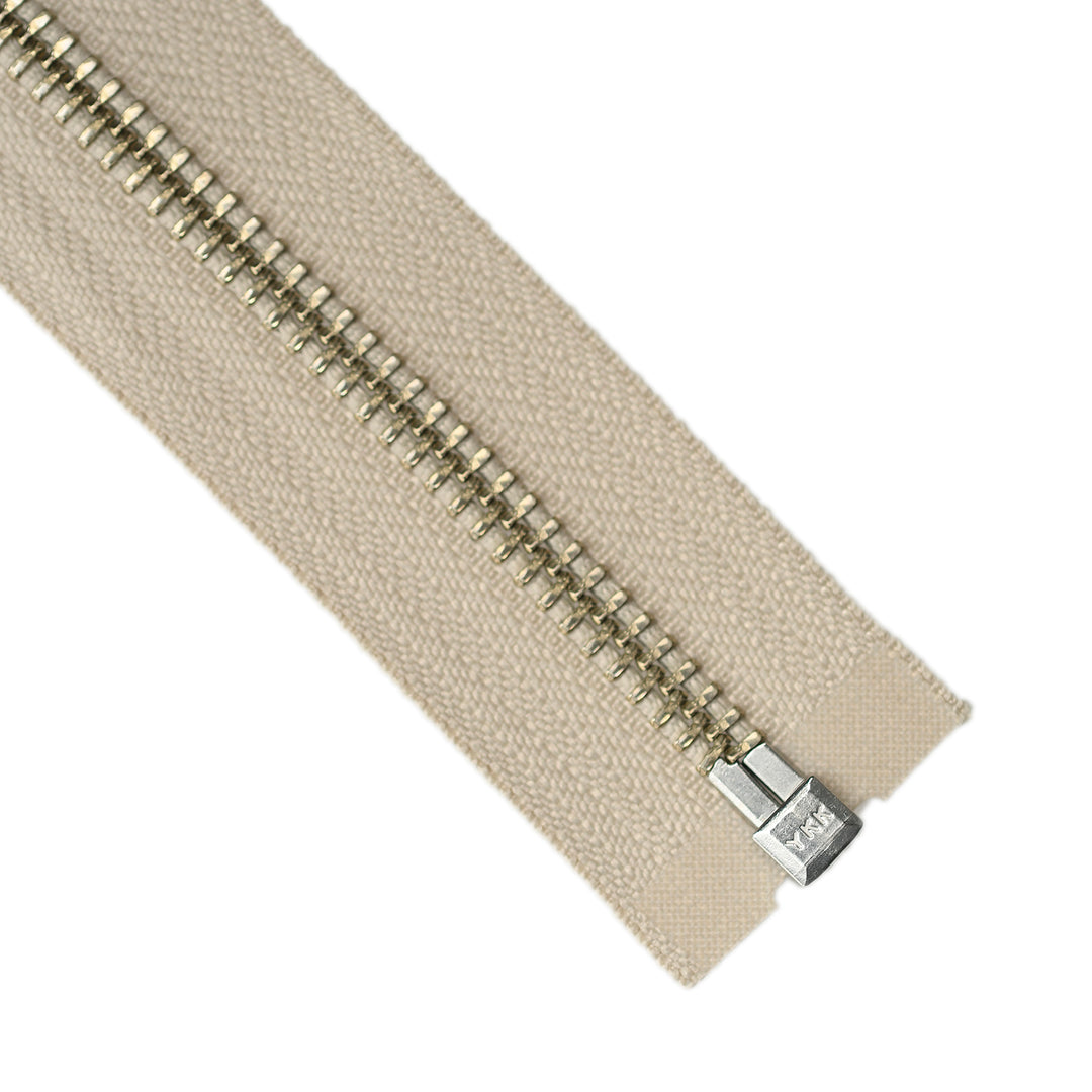 YKK METAL OPEN-END ZIP NO.5 NICKEL COL 572 OATMEAL