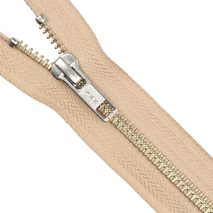YKK METAL OPEN-END ZIP NO.5 NICKEL COL 573 BEIGE