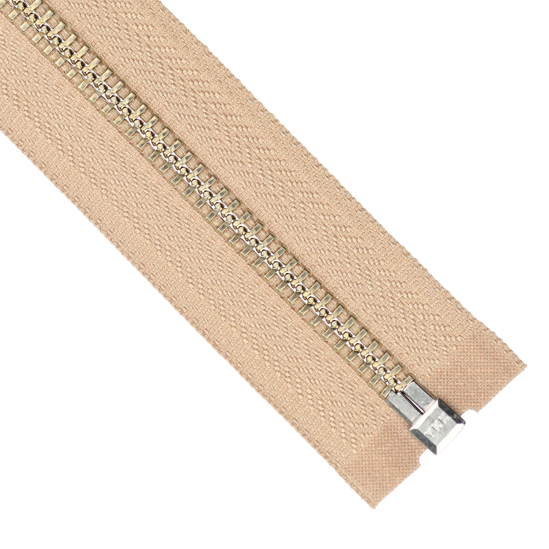 YKK METAL OPEN-END ZIP NO.5 NICKEL COL 573 BEIGE
