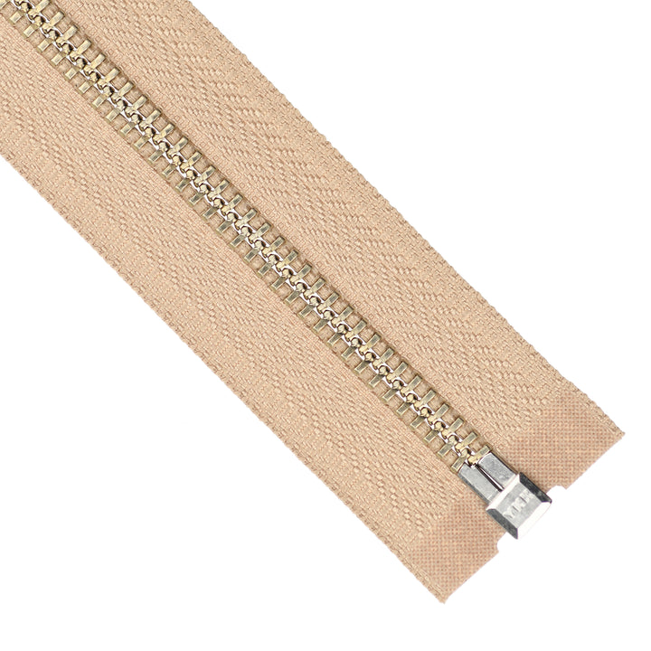 YKK METAL OPEN-END ZIP NO.5 NICKEL COL 573 BEIGE