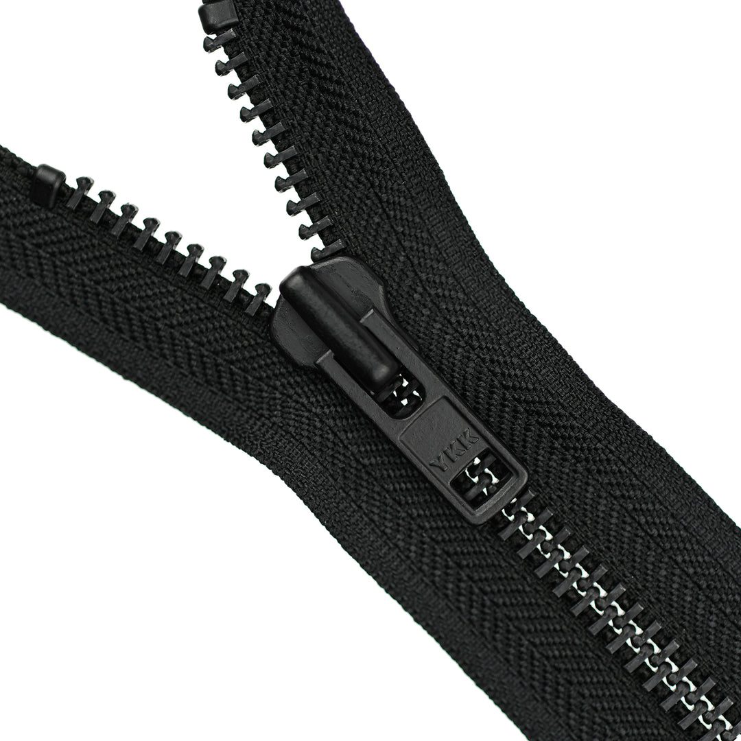 YKK METAL OPEN-END ZIP NO.8 BLACK OXY COL 580 BLACK