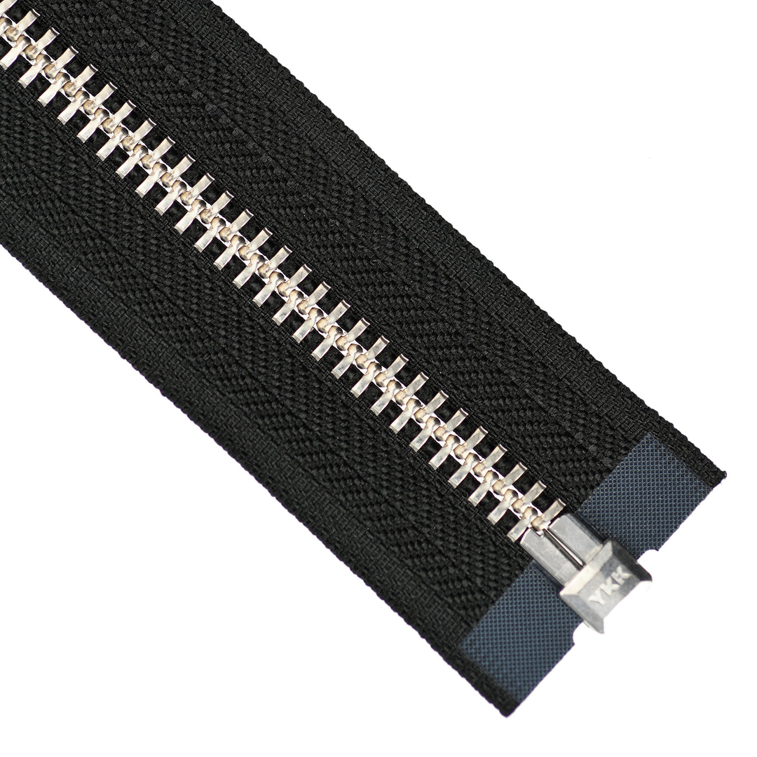 YKK METAL OPEN-END ZIP NO.8 NICKEL COL 580 BLACK