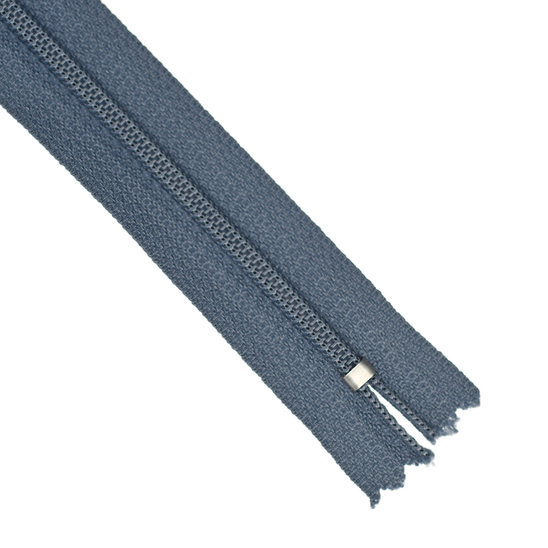 YKK NYLON CLOSED-END ZIP NO.3 COL 308  BLUE METAL