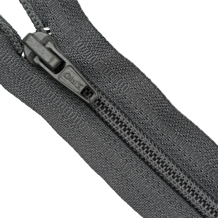 NYLON OPEN-END ZIP NO.5 COL ELEPHANT