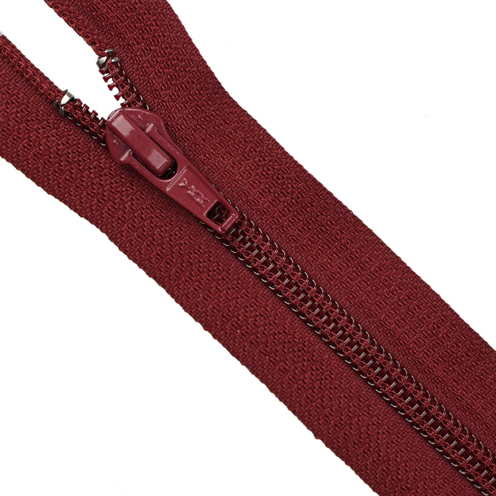 YKK NYLON CLOSED-END ZIP NO.5 COL 527 BURGUNDY