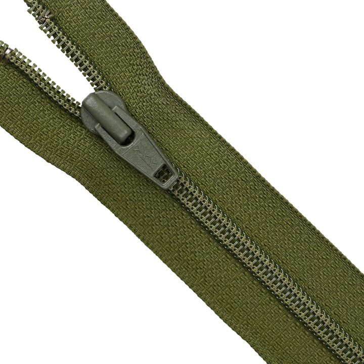 YKK NYLON CLOSED-END ZIP NO.5 COL 566 HUNTER GREEN