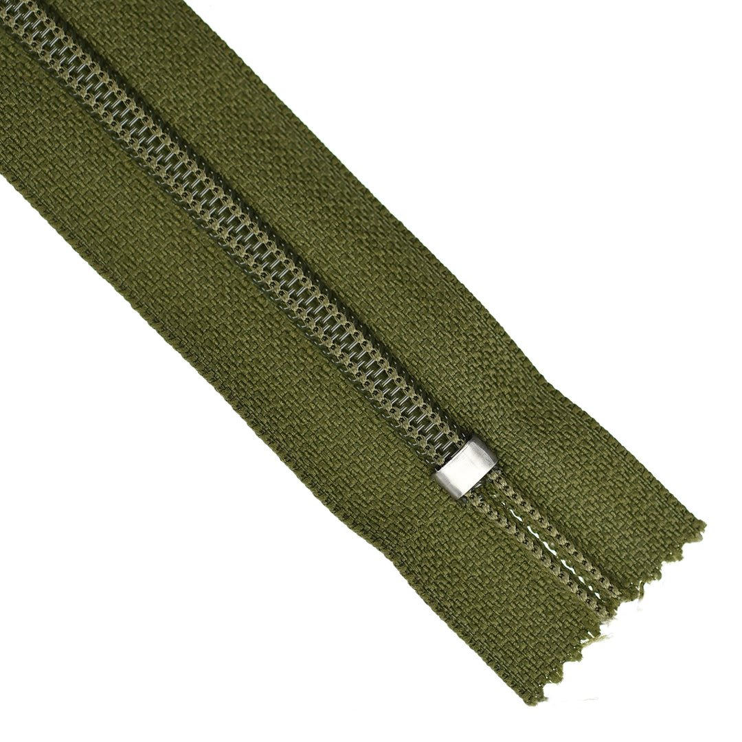 YKK NYLON CLOSED-END ZIP NO.5 COL 566 HUNTER GREEN