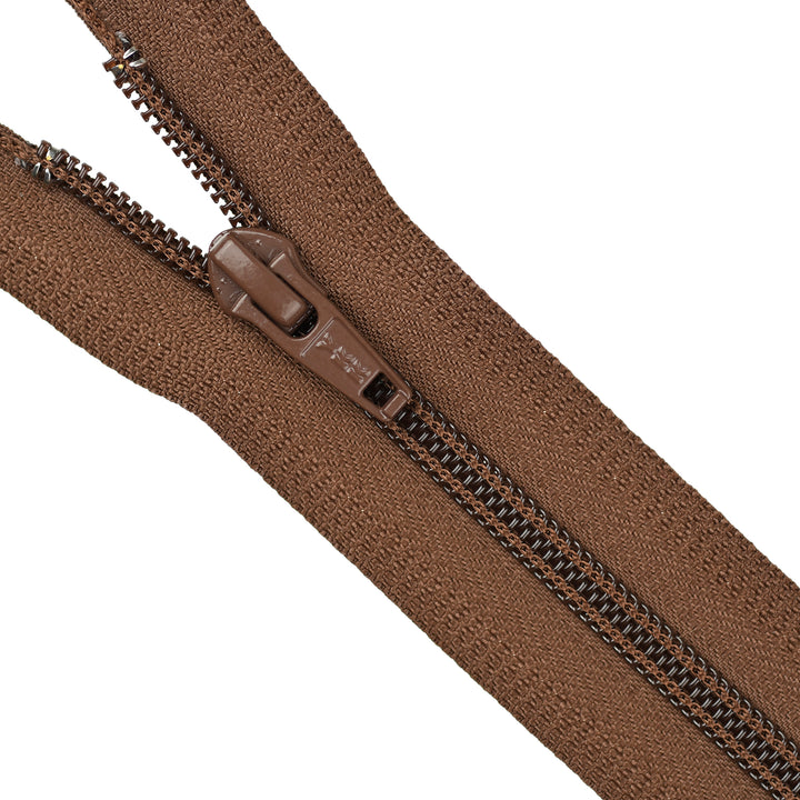 YKK NYLON CLOSED-END ZIP NO.5 COL 568 WALNUT