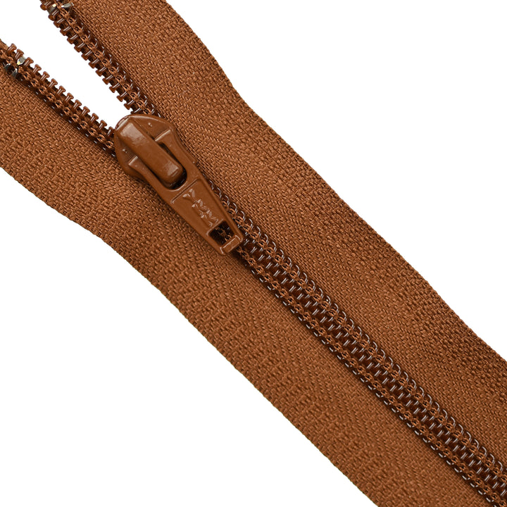 YKK NYLON CLOSED-END ZIP NO.5 COL 859 WARM BROWN