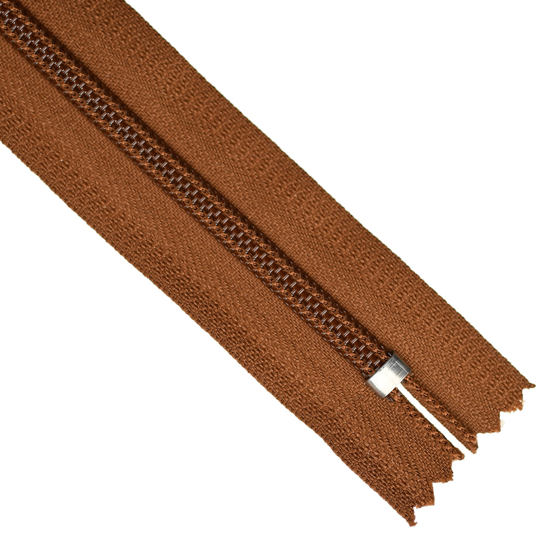 YKK NYLON CLOSED-END ZIP NO.5 COL 859 WARM BROWN