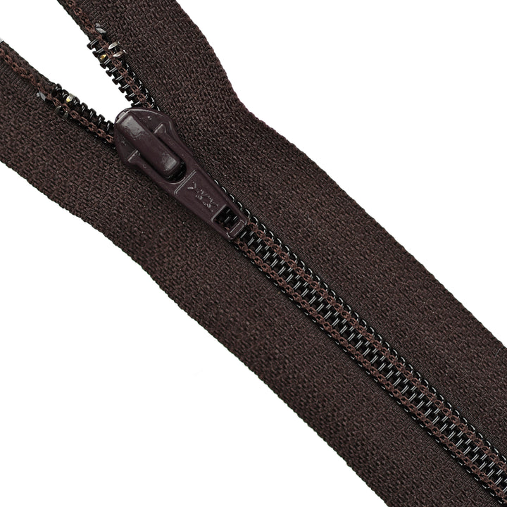 YKK NYLON CLOSED-END ZIP NO.5 COL 917 DARK BROWN