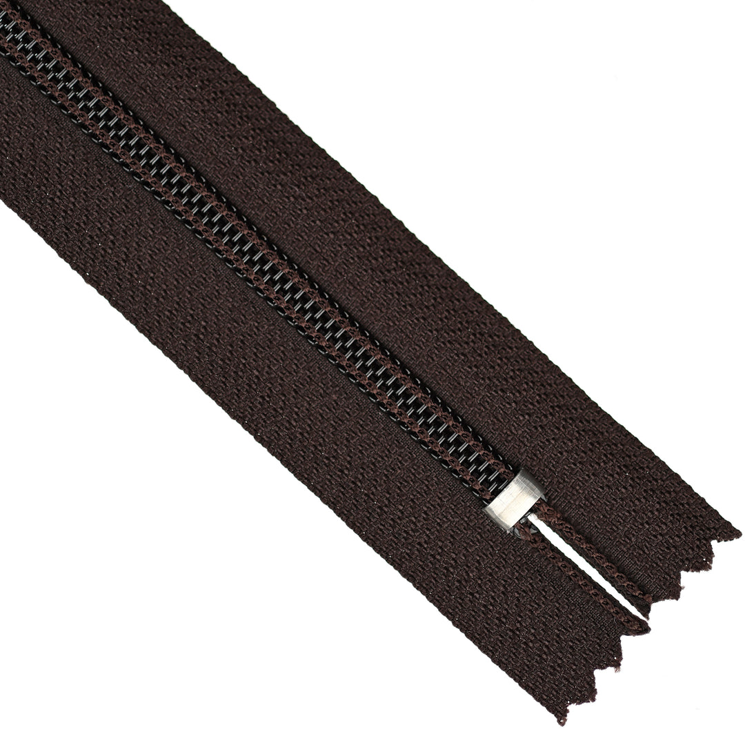 YKK NYLON CLOSED-END ZIP NO.5 COL 917 DARK BROWN