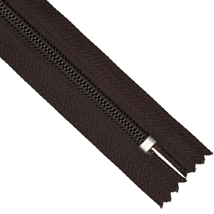 YKK NYLON CLOSED-END ZIP NO.5 COL 917 DARK BROWN