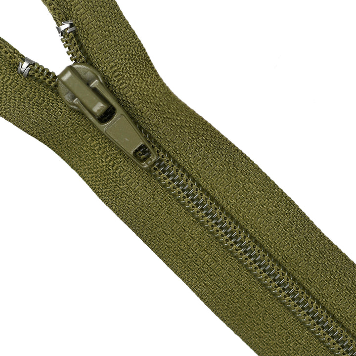 NYLON OPEN-END ZIP NO.5 COL DARK KHAKI