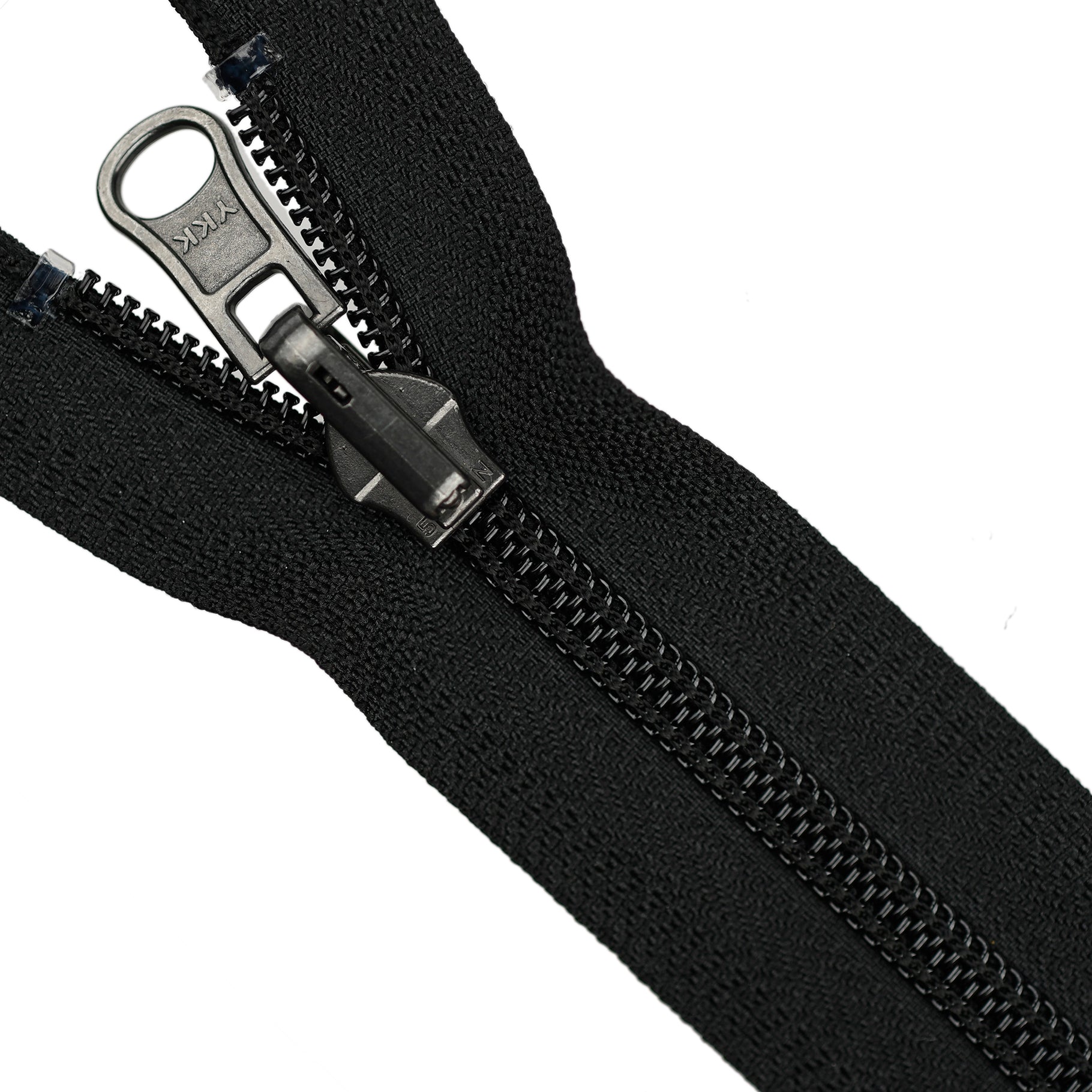 OPTI Open End Chunky Zip Plastic Silver Tooth Zip In Black With Reflective Strip - Foto 10